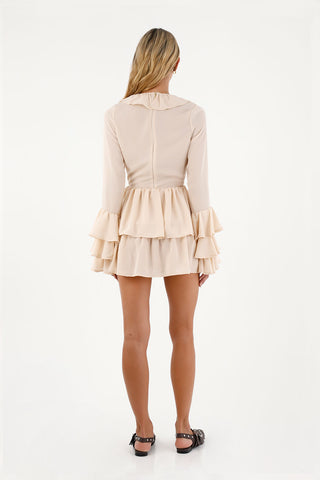 Beige Auraluna Short Dress