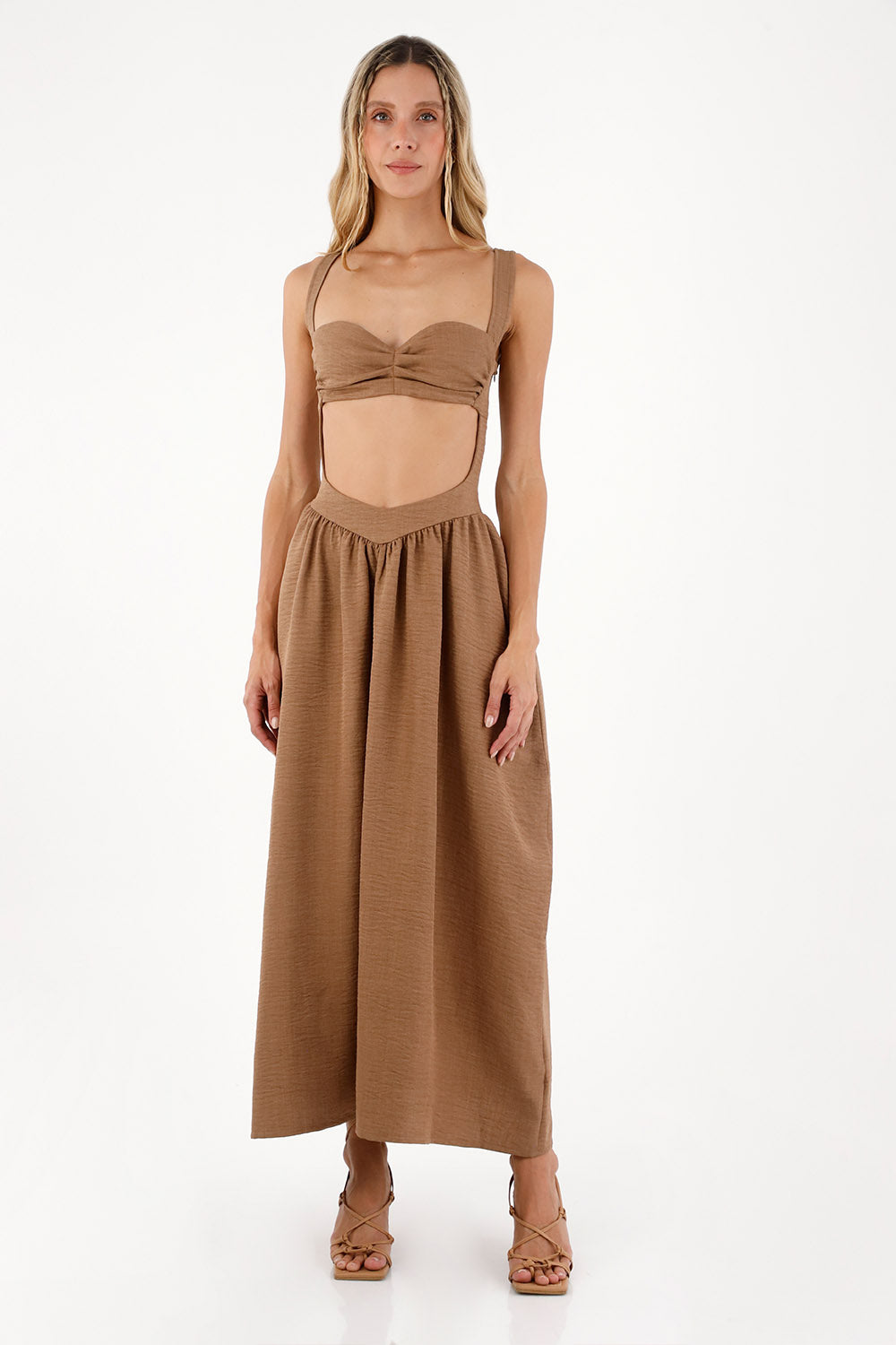 Taupe Luna Long Dress