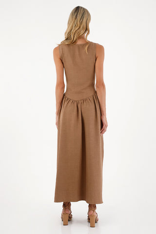Taupe Luna Long Dress