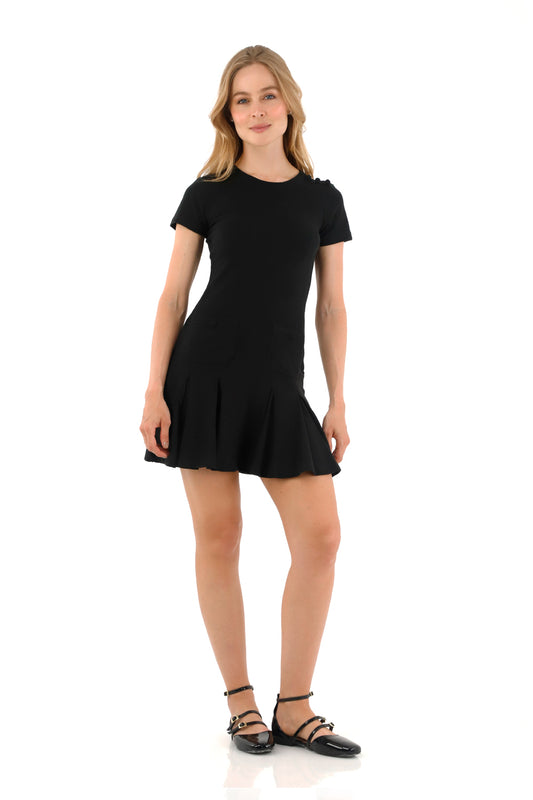 Black Amelie Short Dress