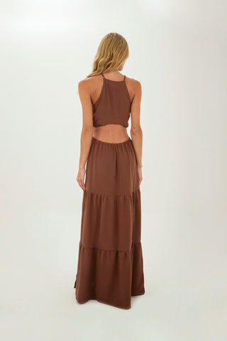Brown Sophie long dress