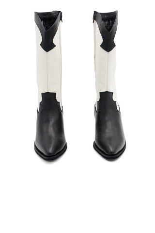 Black and Ivory Sabine Western Boots