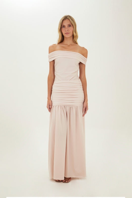 Beige Claudine Long Skirt