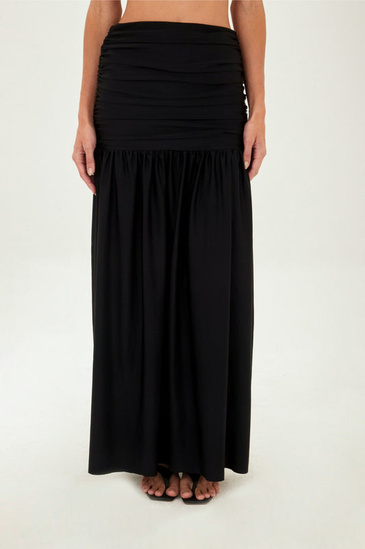 Black Claudine Long Skirt