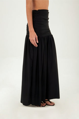 Black Claudine Long Skirt