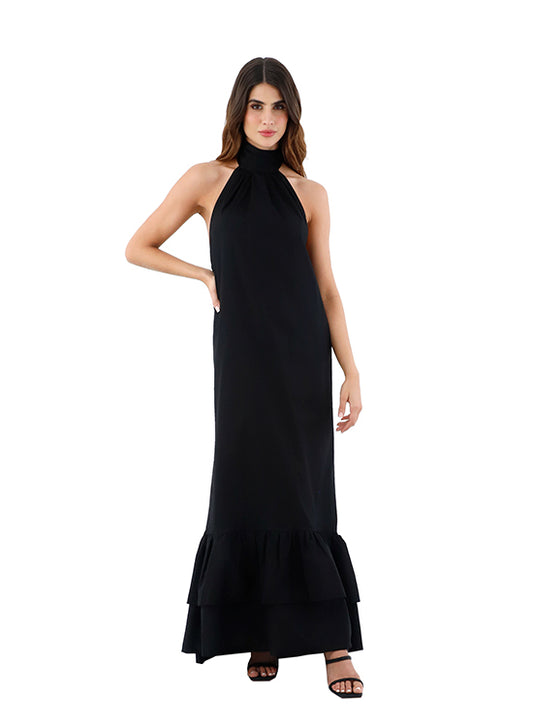 Black Brett Long dress for woman