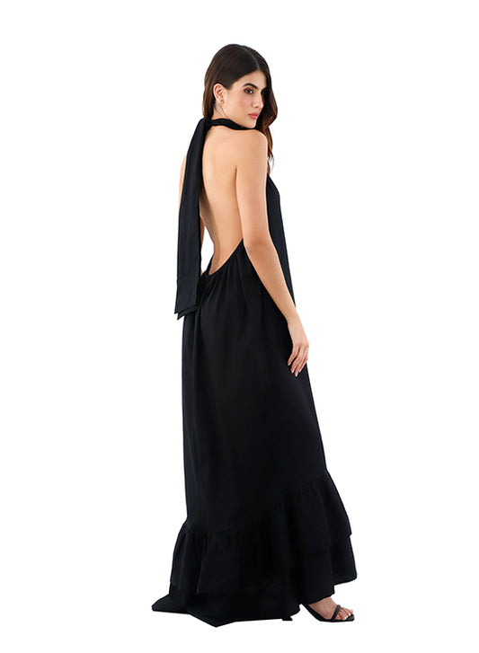 Black Brett Long dress for woman