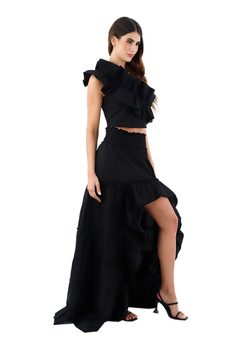 Black Kelly Long Skirt for woman