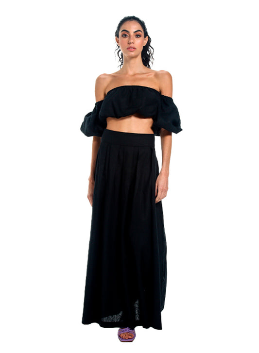 Black Aster long skirt for woman
