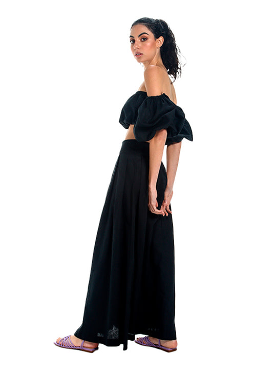 Black Aster long skirt for woman