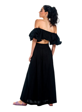Black Aster long skirt for woman