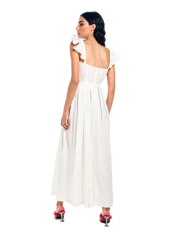 Ivory Flora Long dress for woman