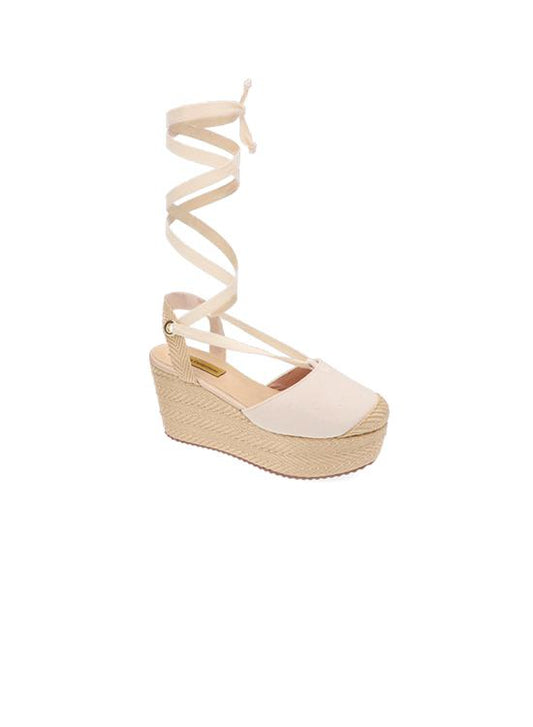 Beige Platforms Espadrille for Woman