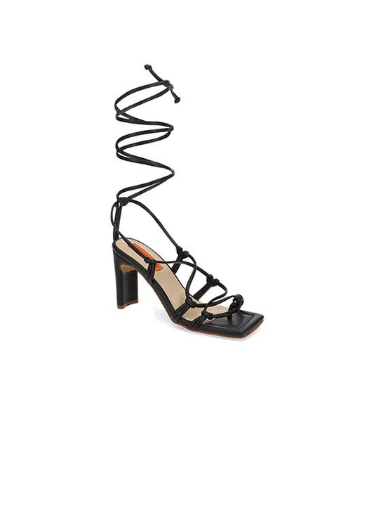 Black Amelia High Heels Sandals for Woman